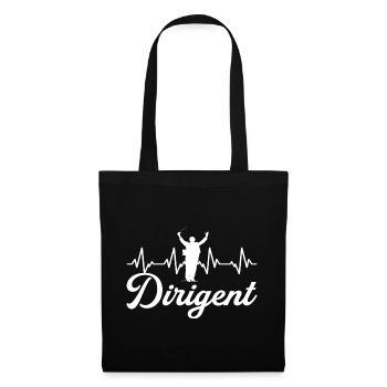 Dirigent Dirigentin Dirigieren Chor Herzschlag - Stoffbeutel - Schwarz - Vorne