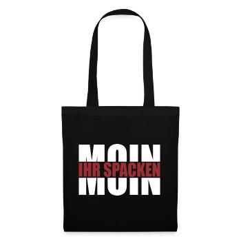 Moin - Moin ihr spacken - Stoffbeutel - Schwarz - Vorne