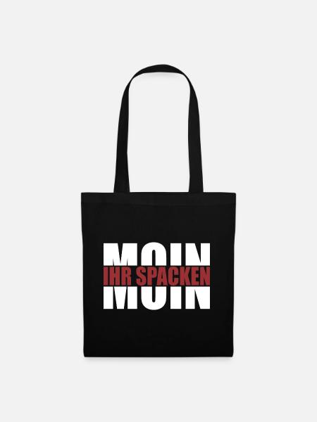 Moin - Moin ihr spacken - Stoffbeutel - Schwarz