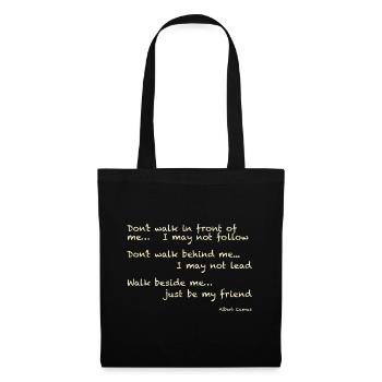 Albert Camus: Dont walk in front of me... I may - Stoffbeutel - Schwarz - Vorne