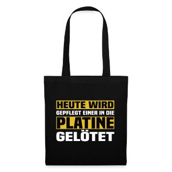 In Die Platine Gelötet - Lustiger Bier Spruch - Stoffbeutel - Schwarz - Vorne