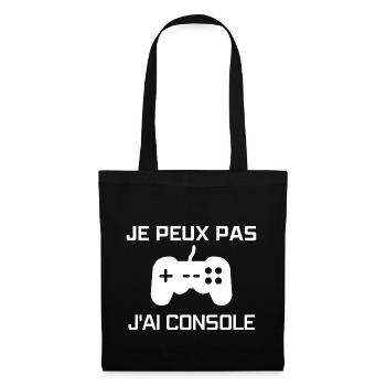 JE PEUX PAS J'AI CONSOLE - Sac en tissu - noir - Devant