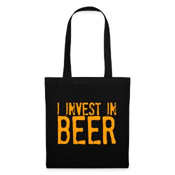 I Invest In Beer 2 - Stoffbeutel - Schwarz - Vorne