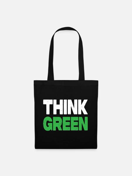 Think Green - Stoffbeutel - Schwarz