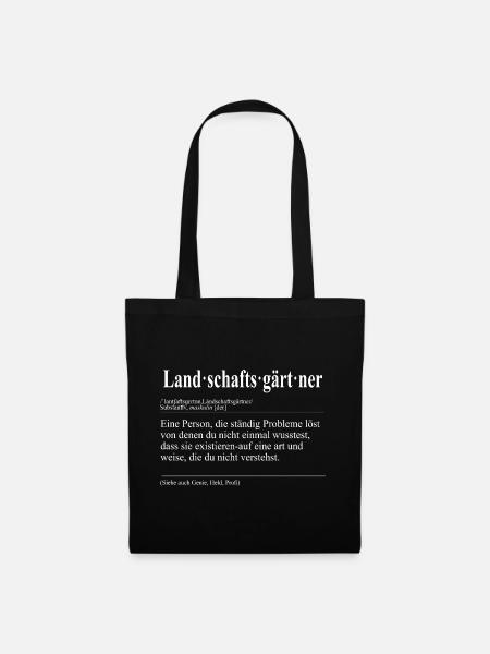 Landschaftsgärtner Lustige Berufs Definition - Stoffbeutel - Schwarz