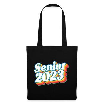 Cadeau de fête de remise des diplômes rétro de la classe senior de 2023 - Sac en tissu - noir - Devant