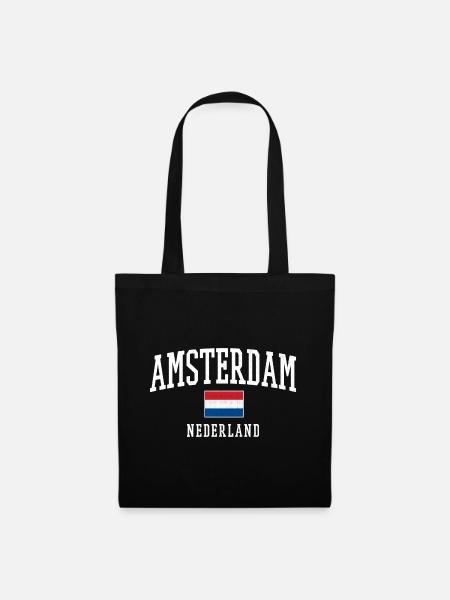Conception du drapeau Amsterdam NL - Sac en tissu - noir