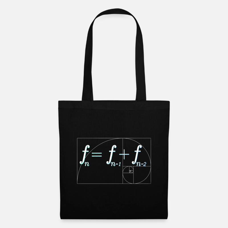 Fibonacci-Folge - Stoffbeutel - Schwarz