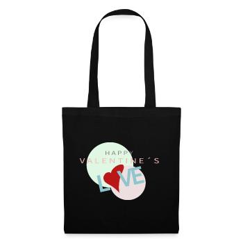 "Happy Valentine´s Love"#Valentinstag #Liebe - Stoffbeutel - Schwarz - Vorne