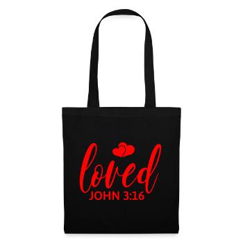Loved - John 3:16 - Tote Bag - black - Front
