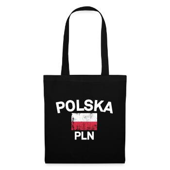 Drapeau Polska Emblème PLN - Sac en tissu - noir - Devant