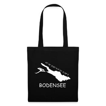 Bodensee Koordinaten - Stoffbeutel - Schwarz - Vorne