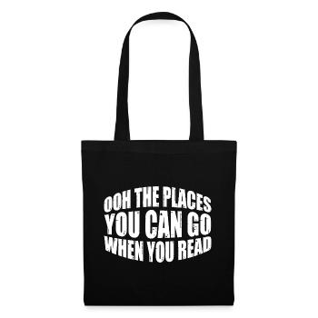 Ooh Les endroits où vous pouvez aller quand vous lisez 4 - Sac en tissu - noir - Devant