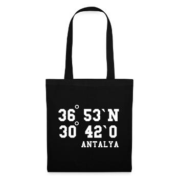 Antalya coordonne l’idée de vacances en Turquie - Sac en tissu - noir - Devant