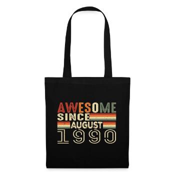 August 1990 Vintage Birthday Gift 34 Years - Tote Bag - black - Front