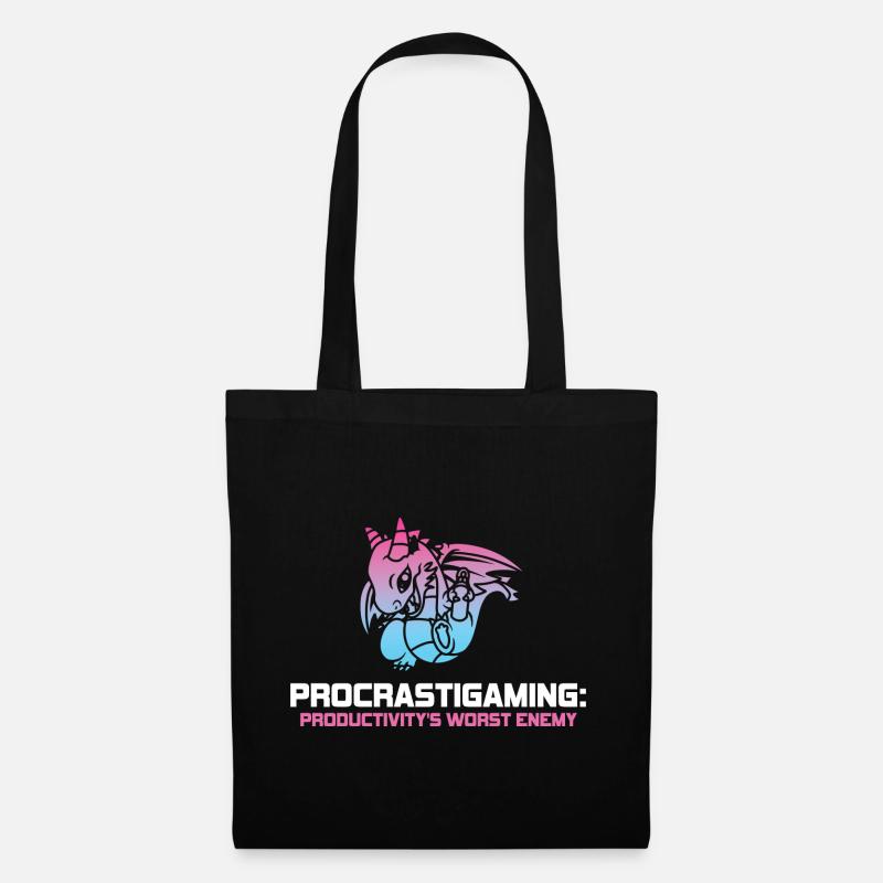 Gamer Procrastigaming Gaming - Stoffbeutel - Schwarz