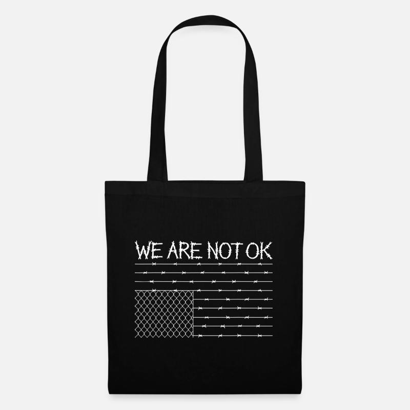 Nous ne sommes pas OK Conception de fil de fer barbelé - Sac en tissu - noir