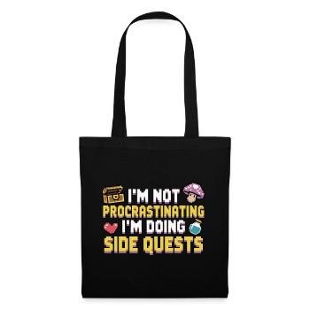 Je ne tergiverse pas, je fais des quêtes secondaires - Sac en tissu - noir - Devant