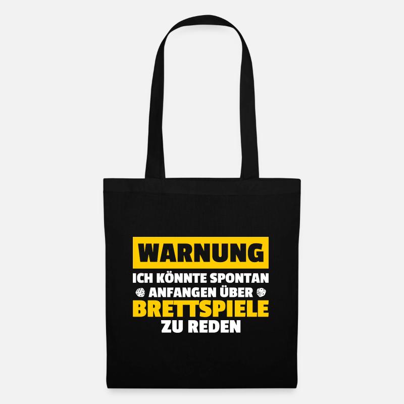 Warnung Gesellschaftsspiel Brettspiel - Stoffbeutel - Schwarz