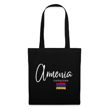 Made in Armenia, armenischer Stolz - Stoffbeutel - Schwarz - Vorne