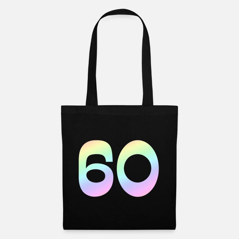 60, Gradient, Pastel - Tote Bag - black