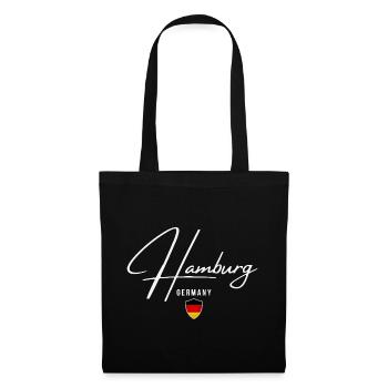 Hamburg, Deutschland, elegantes Design Hamburg - Stoffbeutel - Schwarz - Vorne