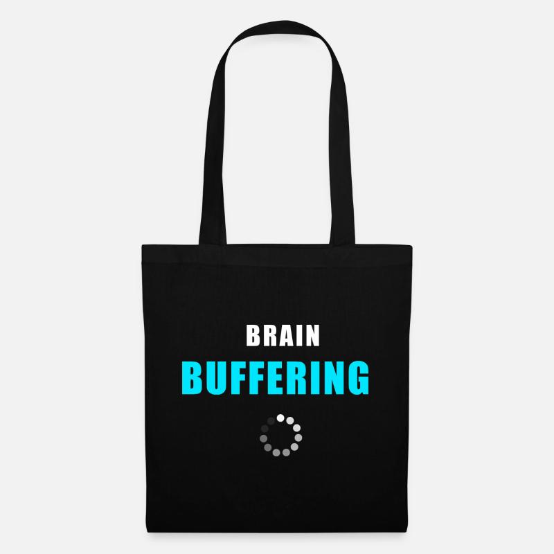 Brain Buffering Shirt - Funny Overthinking Shirt - Tote Bag - black