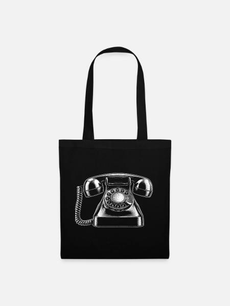 Telefon - Stoffbeutel - Schwarz
