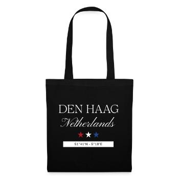 Den Haag Niederlande Souvenir Reise minimalistisch - Stoffbeutel - Schwarz - Vorne