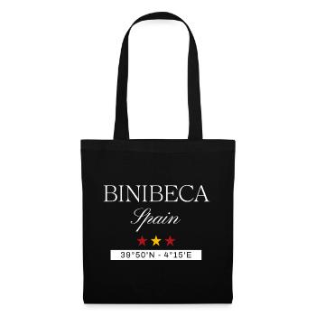 Binibeca Spanien Souvenir – Reise minimalistisch - Stoffbeutel - Schwarz - Vorne
