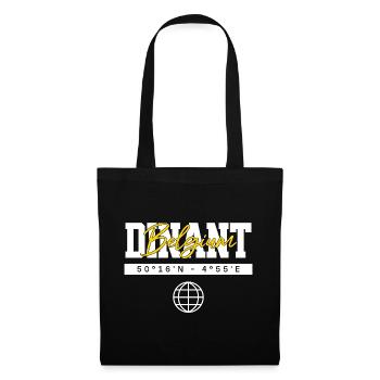 Dinant Belgien Koordinaten Reise Souvenir - Stoffbeutel - Schwarz - Vorne