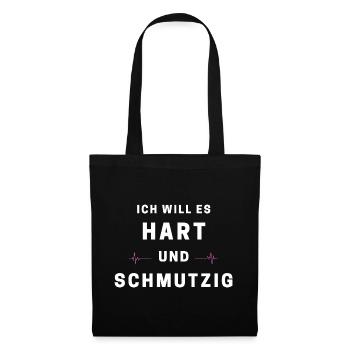 Hart und Schmutzig Typografie - Stoffbeutel - Schwarz - Vorne