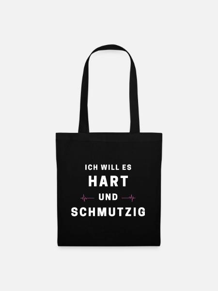 Hart und Schmutzig Typografie - Stoffbeutel - Schwarz