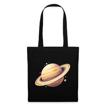 Saturn Farbplanet Illustration - Stoffbeutel - Schwarz - Vorne
