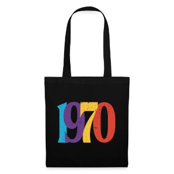 Geboren 1970 70 Geburtstagsgeschenk - Stoffbeutel - Schwarz - Vorne