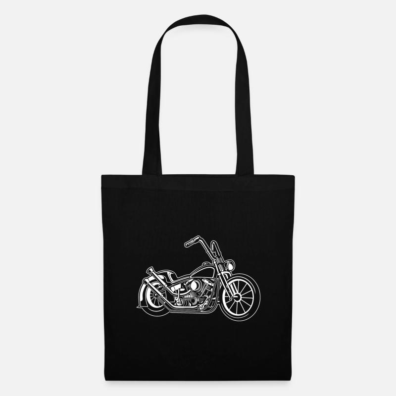 Chopper / Bobber Motorcycle 02_white - Tote Bag - black