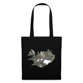 Island Karte Low Poly Stil - Stoffbeutel - Schwarz - Vorne