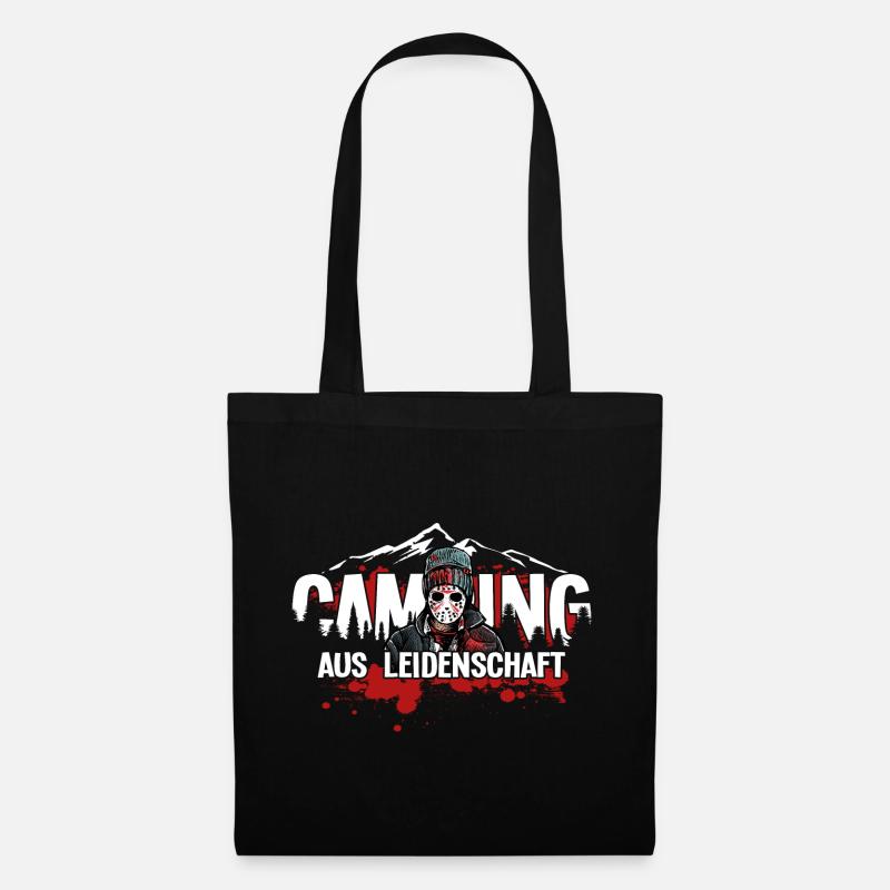 camping aus leidenschaft - Stoffbeutel - Schwarz