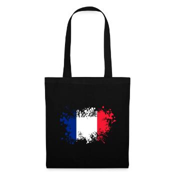 Frankreich Flagge Trikolore Paris Nizza Lyon - Stoffbeutel - Schwarz - Vorne
