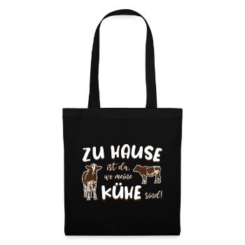 Zu Hause ist da wo meine Kühe sind - Stoffbeutel - Schwarz - Vorne