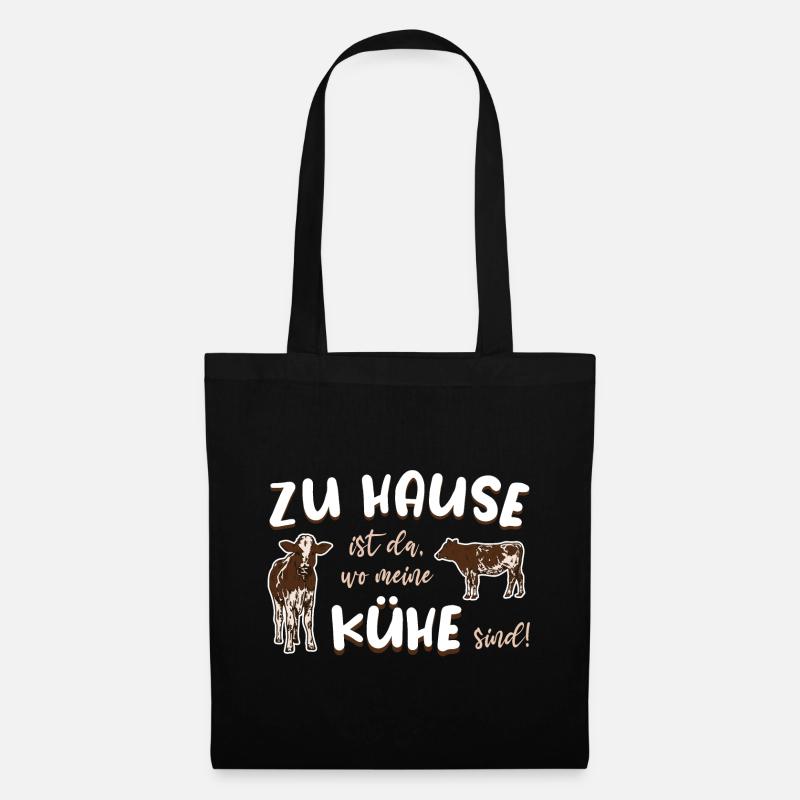 Zu Hause ist da wo meine Kühe sind - Stoffbeutel - Schwarz