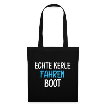Kerle Fahren Boot Bootsführerschein Geschenk Juni - Stoffbeutel - Schwarz - Vorne