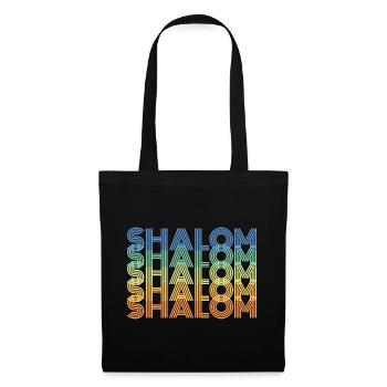 Retro Vintage Shalom Jüdische Weihnachtsgeschenke - Stoffbeutel - Schwarz - Vorne