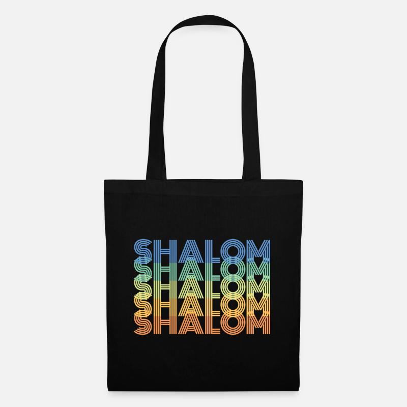 Retro Vintage Shalom Jüdische Weihnachtsgeschenke - Stoffbeutel - Schwarz