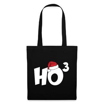 HO HO HO HOCH 3 WEIHNACHTEN WEIHNACHTSSHIRT - Stoffbeutel - Schwarz - Vorne