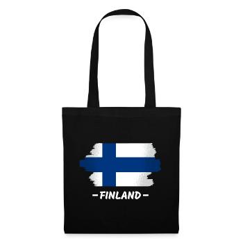 Drapeau finlandais Suomi Drapeau finlandais Look utilisé - Sac en tissu - noir - Devant