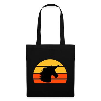 Unicorn in front of a half-sun - Tote Bag - black - Front