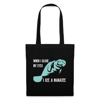 Ich träume von Manatee und Dugong - Stoffbeutel - Schwarz - Vorne