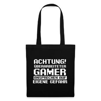 Gaming Zocken Zocker Gamer - Stoffbeutel - Schwarz - Vorne