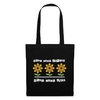 Trois tournesols dans le jardin - Sac en tissu - noir - Devant